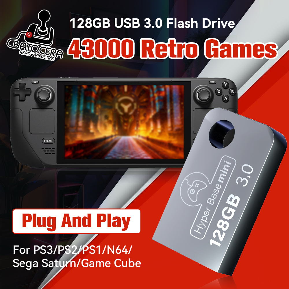 Gaming Console Emulator - Batocera 128G Gaming Stick With 43000+