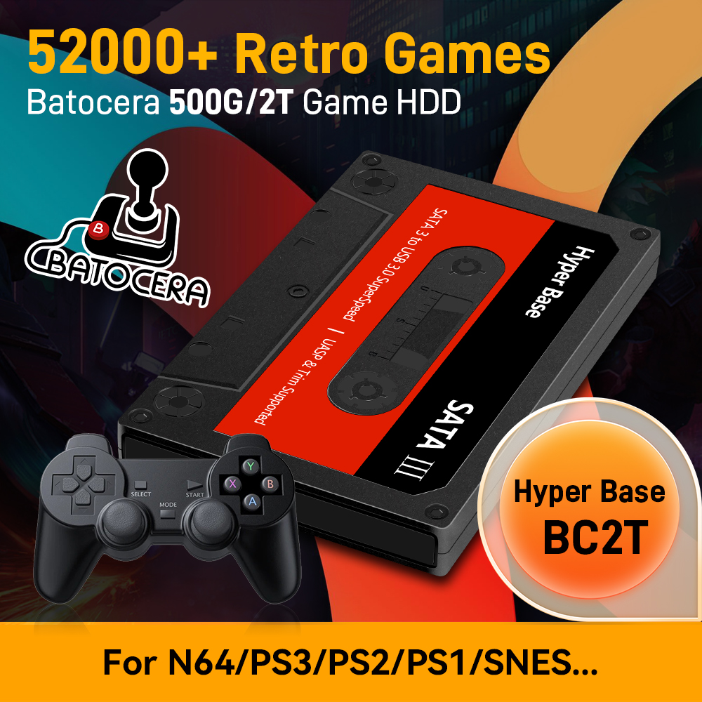 Gaming Console Emulator - Batocera 500G/2T Emulator Game Hard Drive