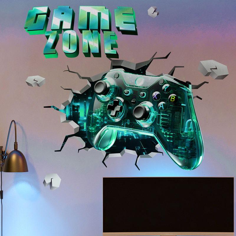 Gaming Console Wallpaper - Game Zone Gaming Mural Broken Wall