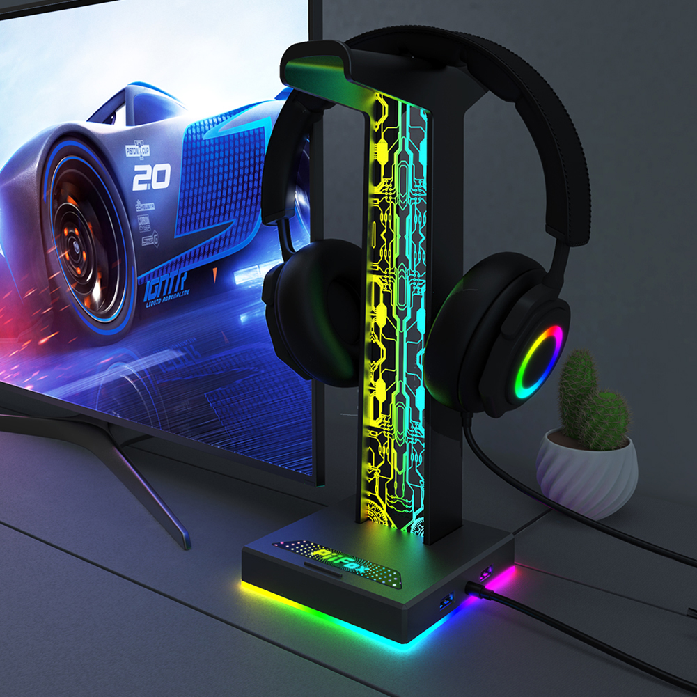 Pad Gaming Console - RGB Gaming Headphone Stand Dual USB