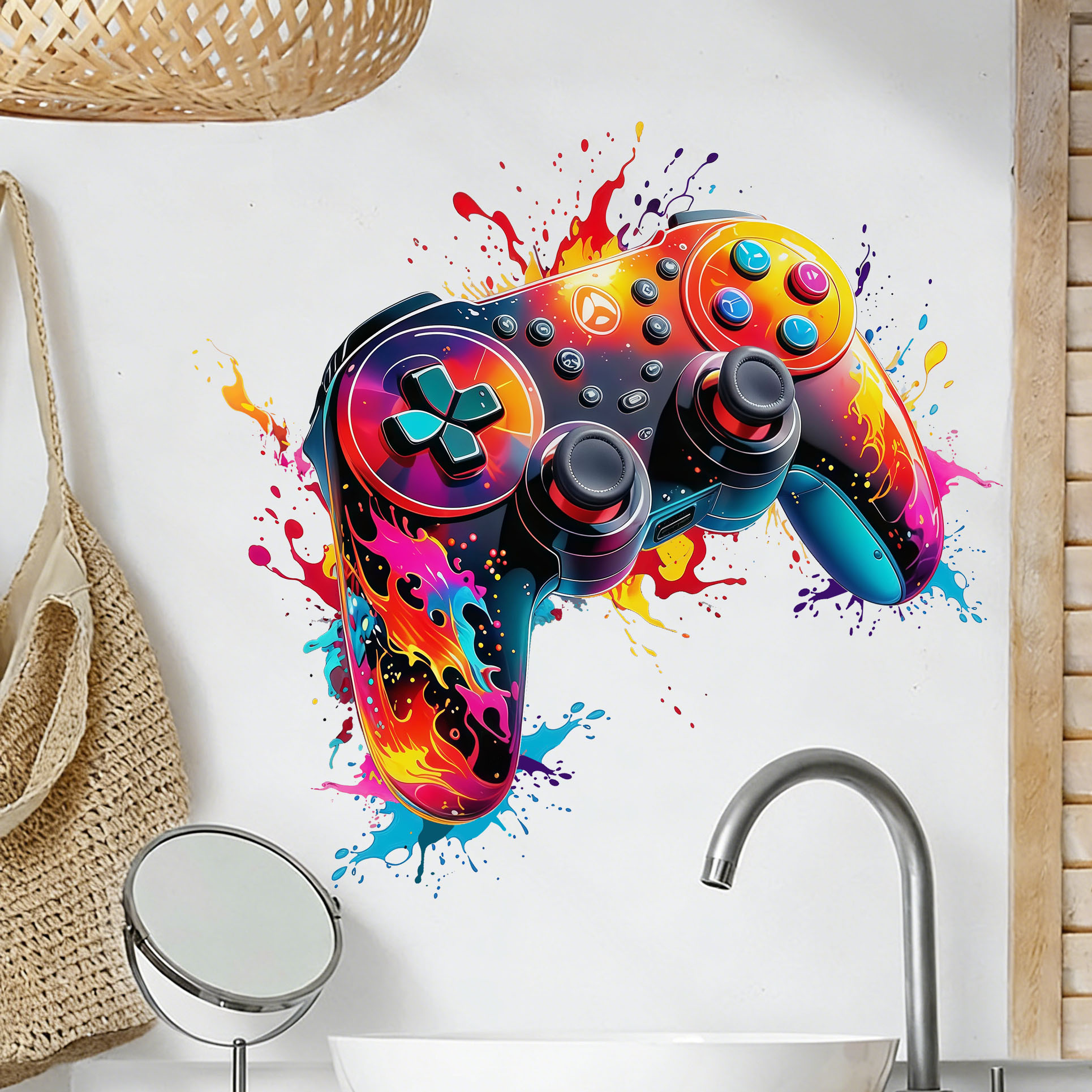 Red Flame Game Controller Wall - Gaming Console Wallpaper recension och pris