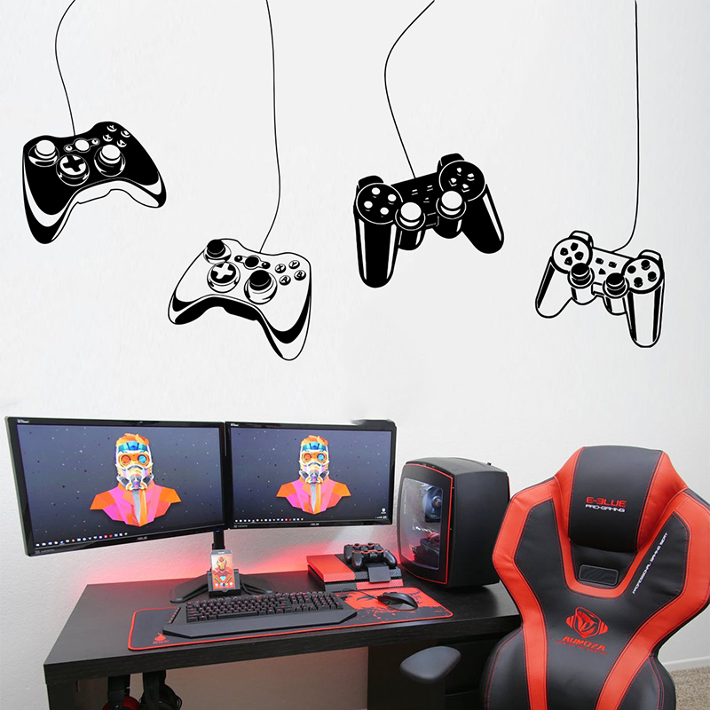 4Pcs Game Controller Wall Stic - Gaming Console Wallpaper recension och pris