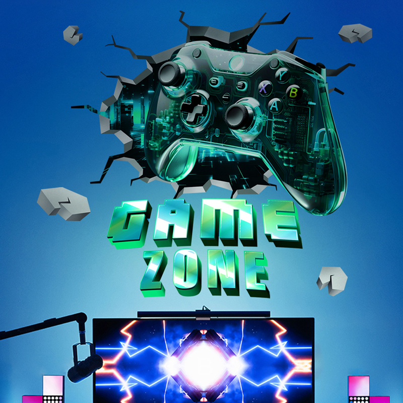 Game Zone Gaming Mural Broken  - Gaming Console Wallpaper recension och pris