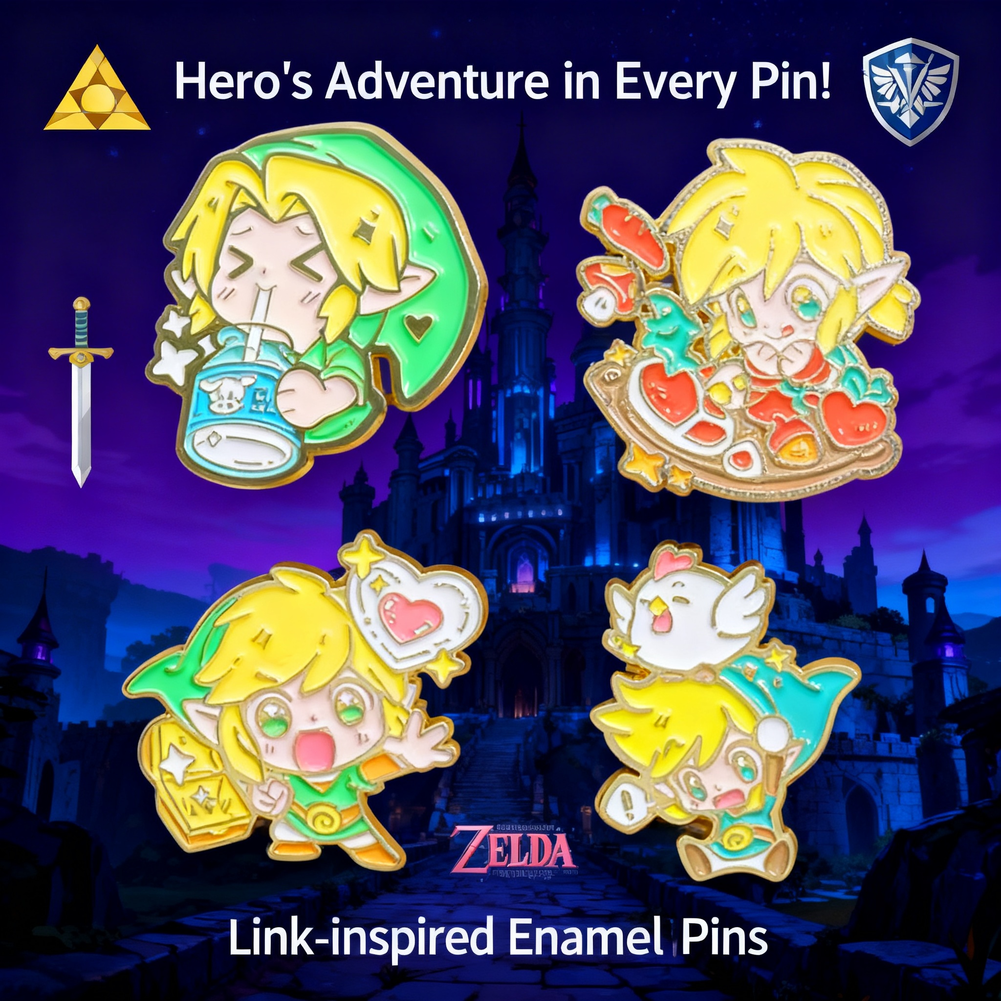 Adventure Game Badges Enamel P - Gaming Console Zelda recension och pris
