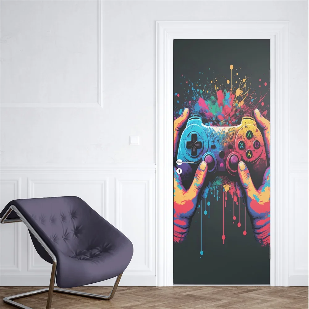 Neon Punk Game Door Sticker Sp - Gaming Console Wallpaper recension och pris