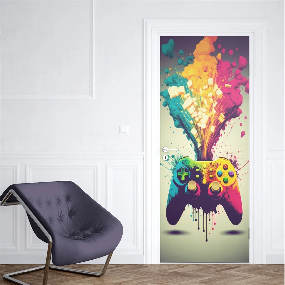 Neon Punk Game Door Sticker Sp - Gaming Console Wallpaper recension och pris