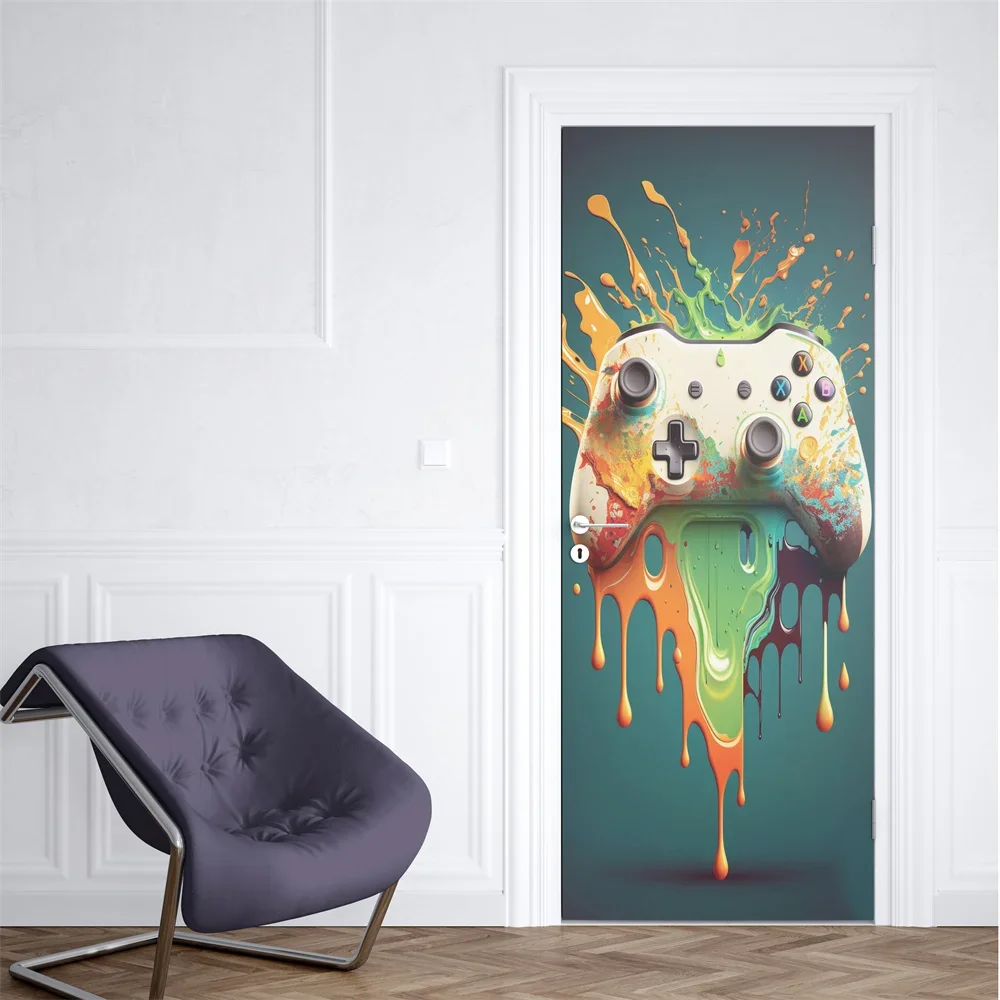 Neon Punk Game Door Sticker Sp - Gaming Console Wallpaper recension och pris