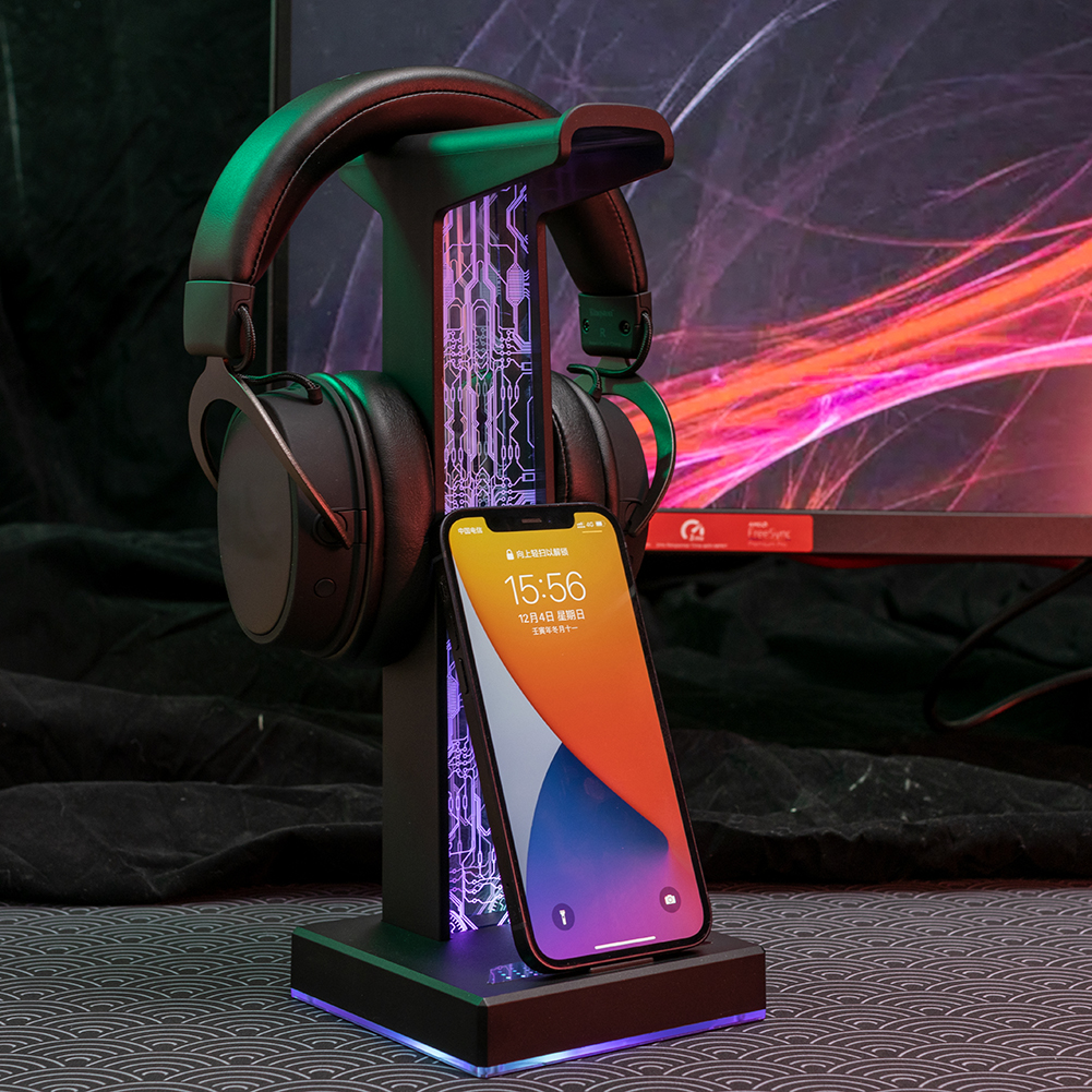 RGB Gaming Headphone Stand Dua - Pad Gaming Console recension och pris