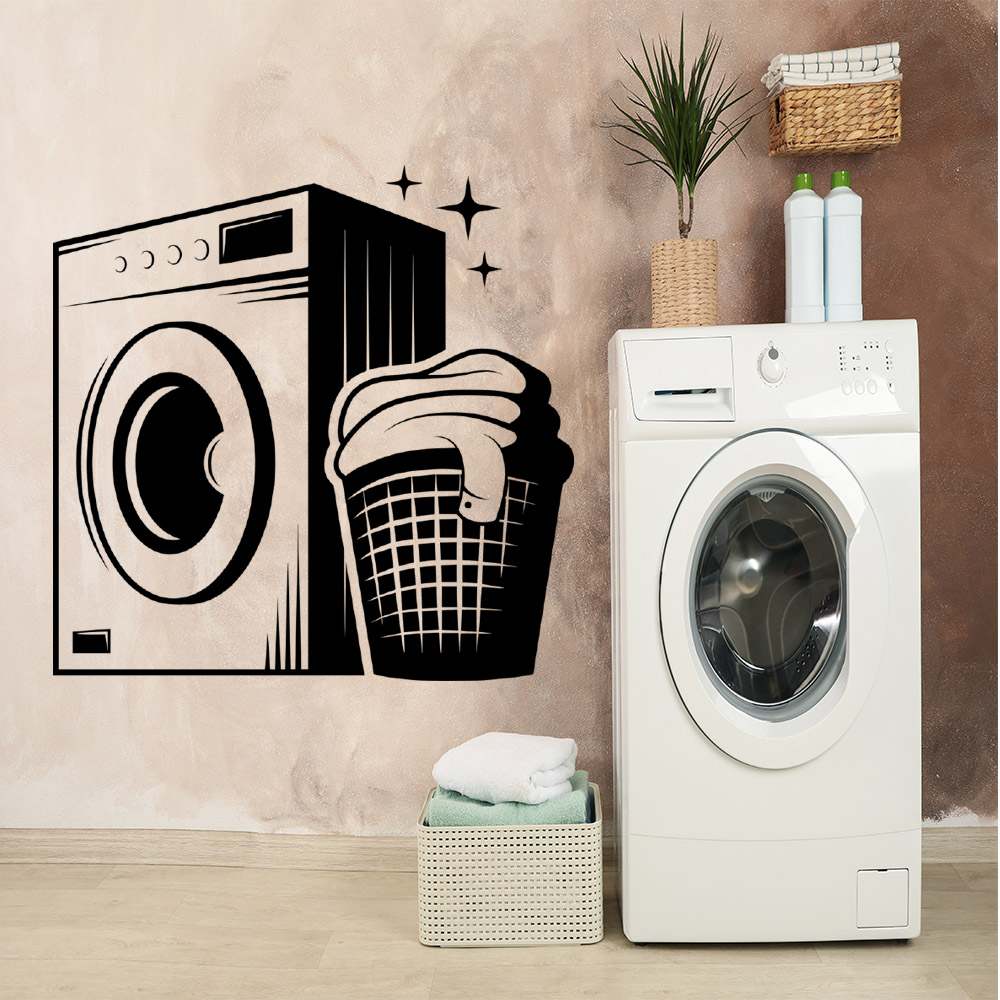 1 pc laundry room Sticker Wate - Gaming Console Wallpaper recension och pris